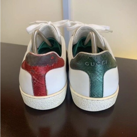 Gucci 429446 Ace ‘Bee’ Men White Leather Mesh Sneaker
